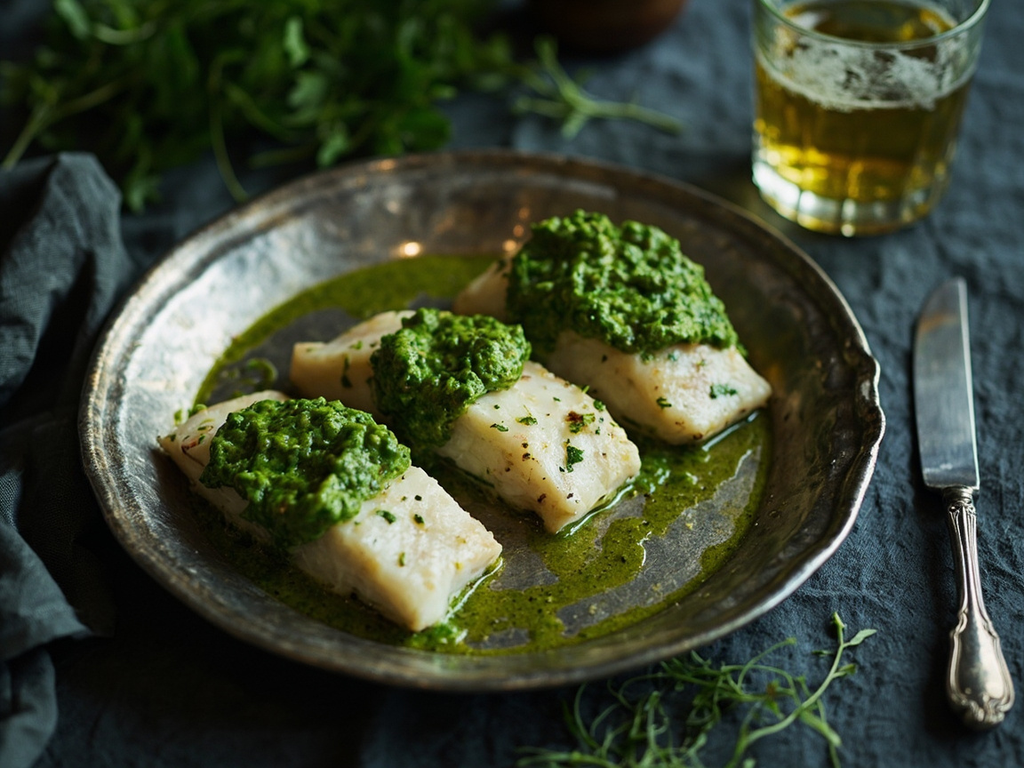 Brochet à la sauce verte (Hecht in grüner Soße)