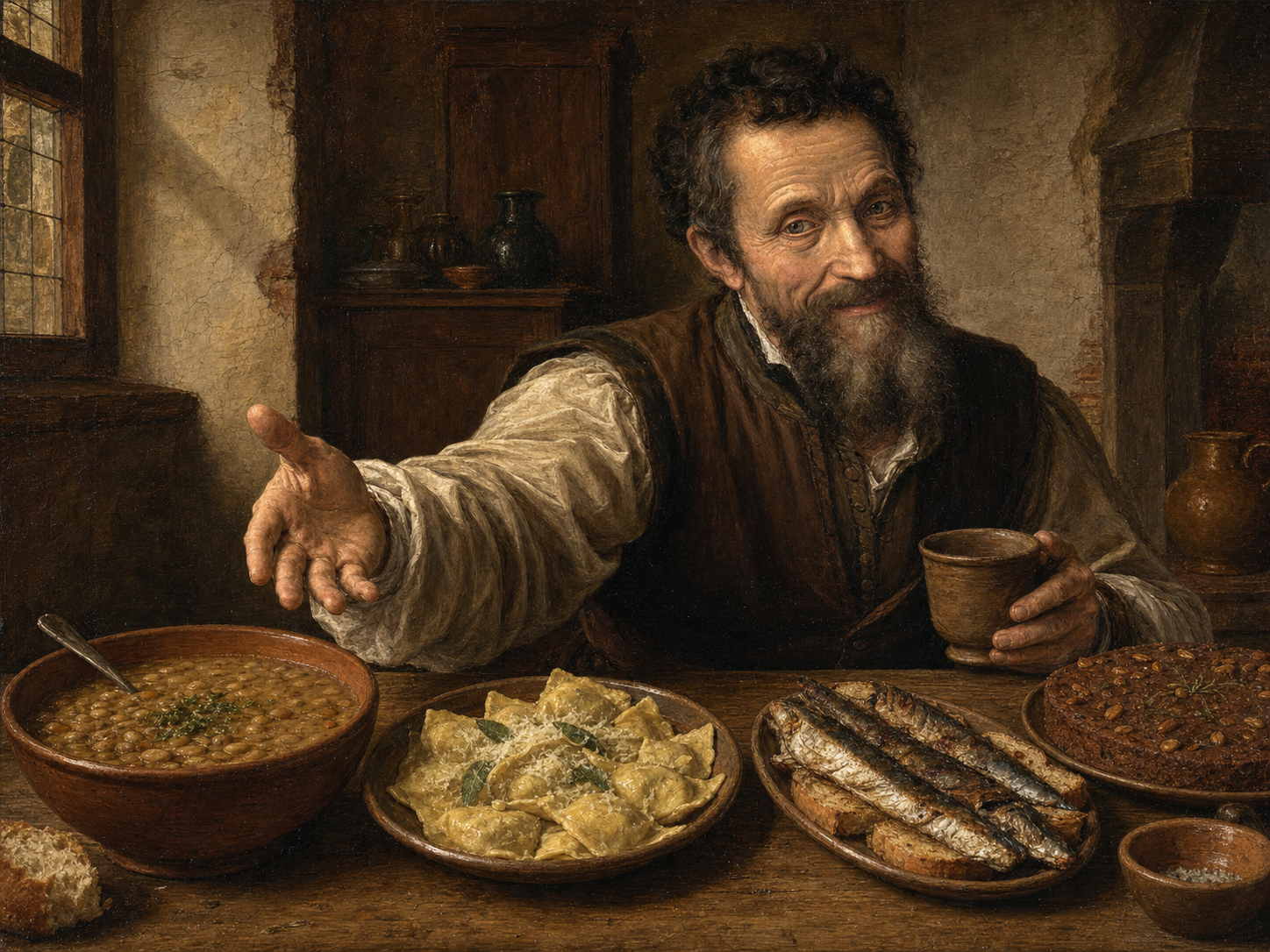 Michel-Ange à table
