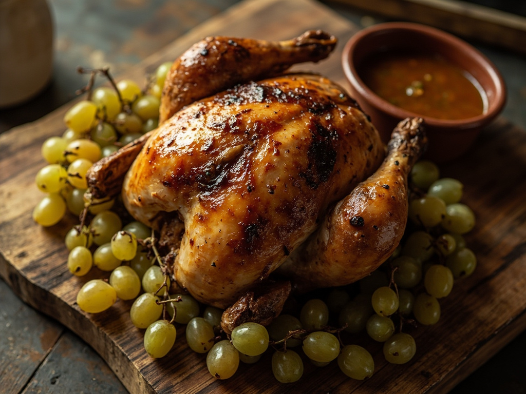 Chicken with Verjuice and Grapes, in the Manner of Périgord