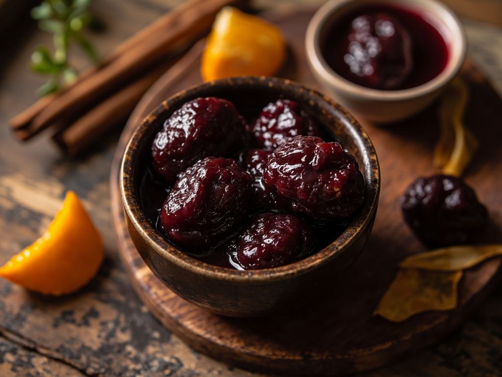 Prunes poached in Bordeaux wine