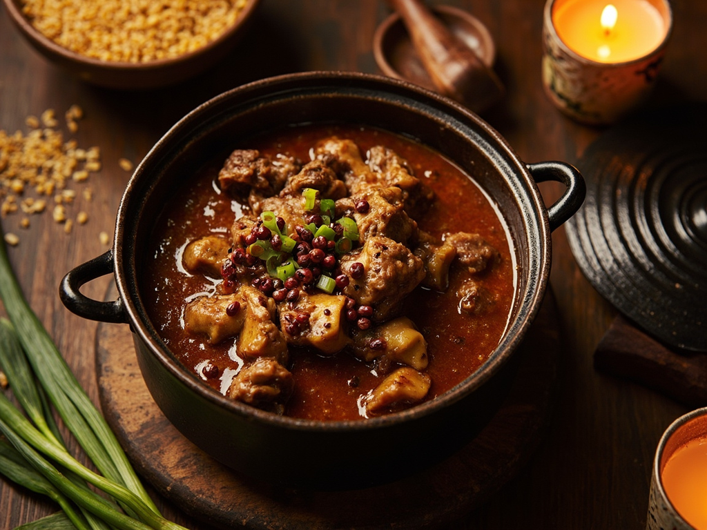 Braised mutton with Sichuan pepper and ginger