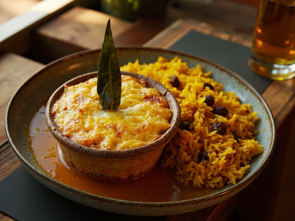 Bobotie au riz jaune (geelrys)