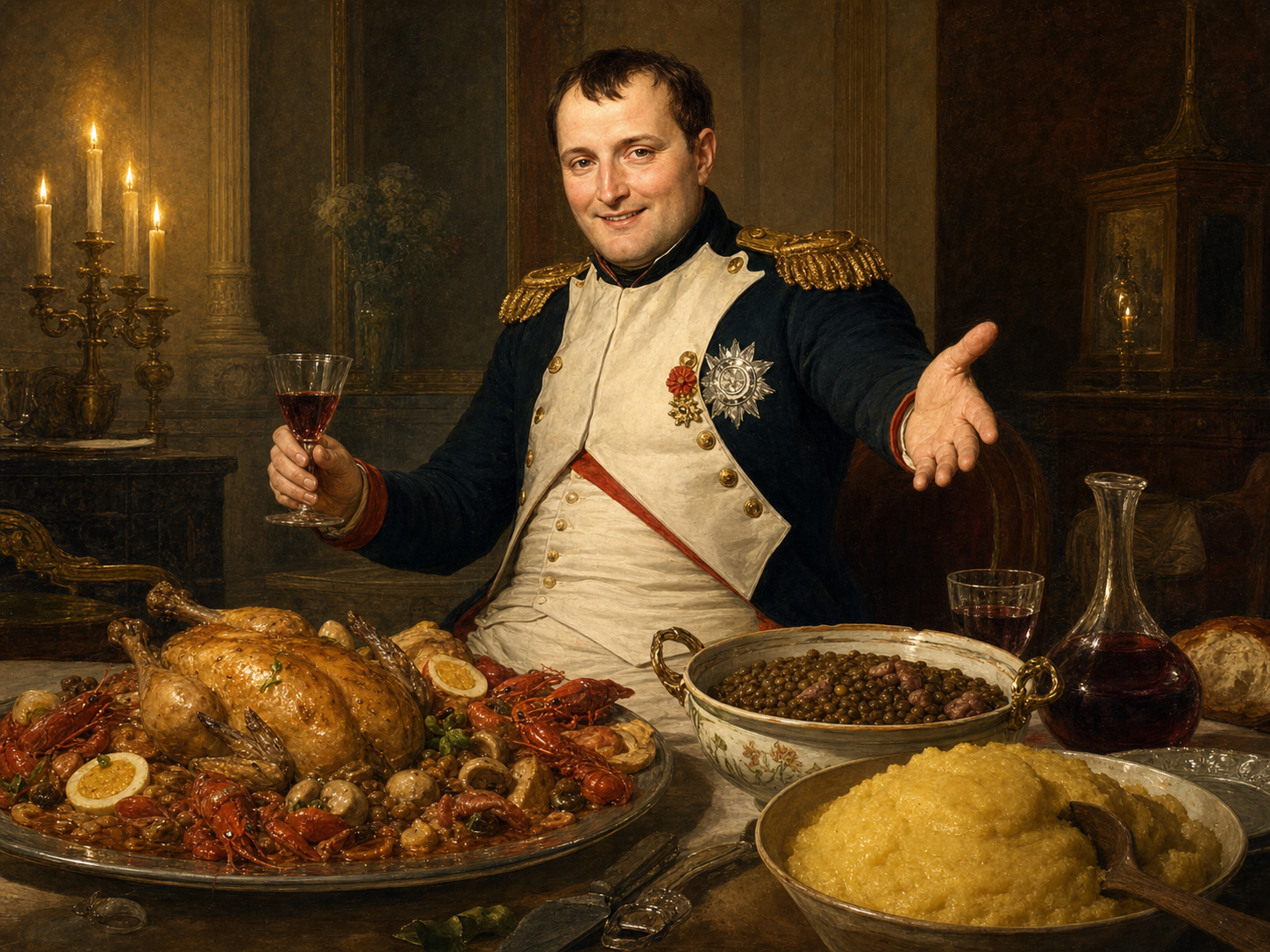 Napoleon Bonaparte at the table