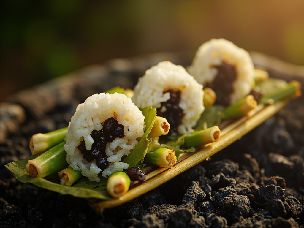 Khao lam (ข้าวหลาม) — riz gluant cuit en bambou