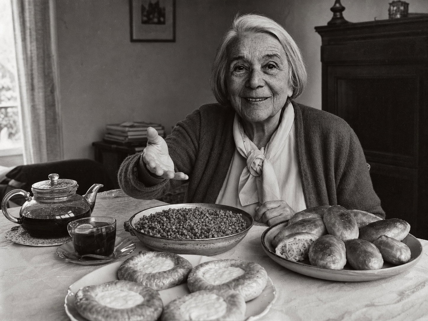 Nathalie Sarraute at the table