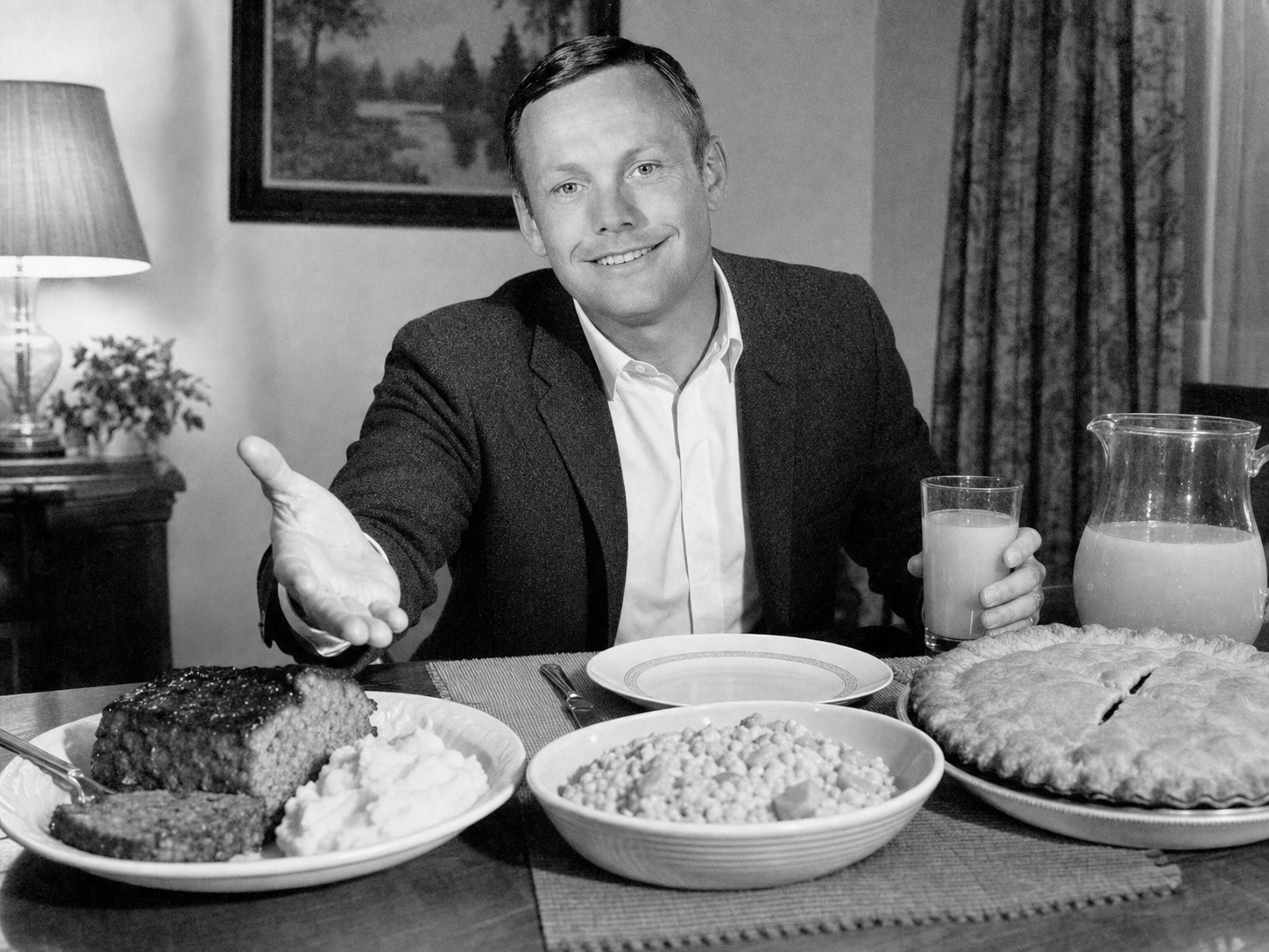 Neil Armstrong at the table