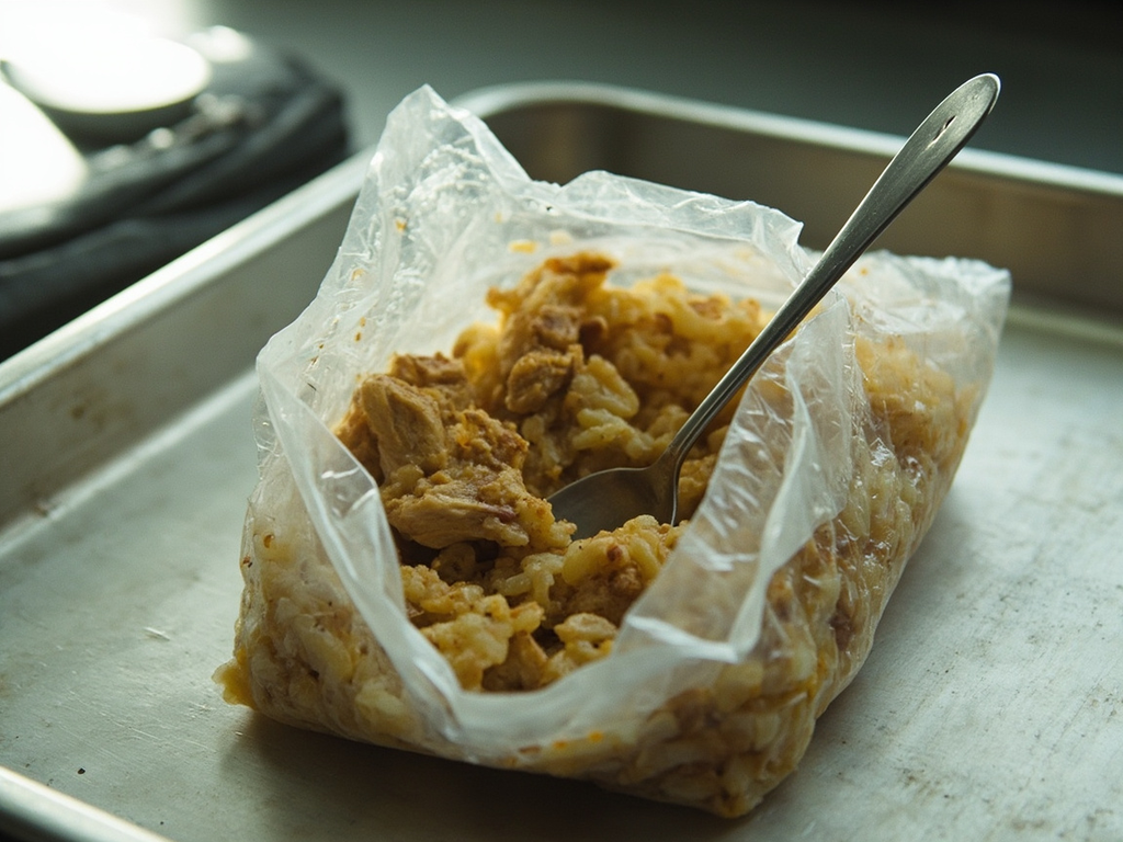 Le repas réhydratable d'Apollo 11 (poulet et riz)
