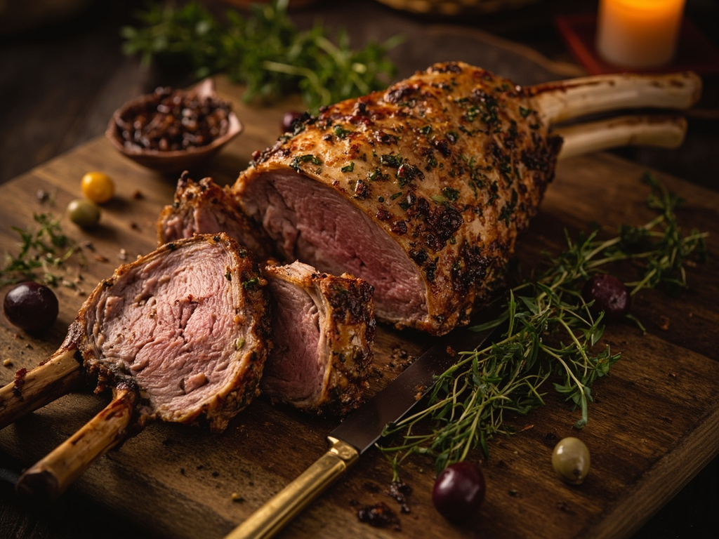 Spit-roasted lamb leg, Theban royal deîpnon
