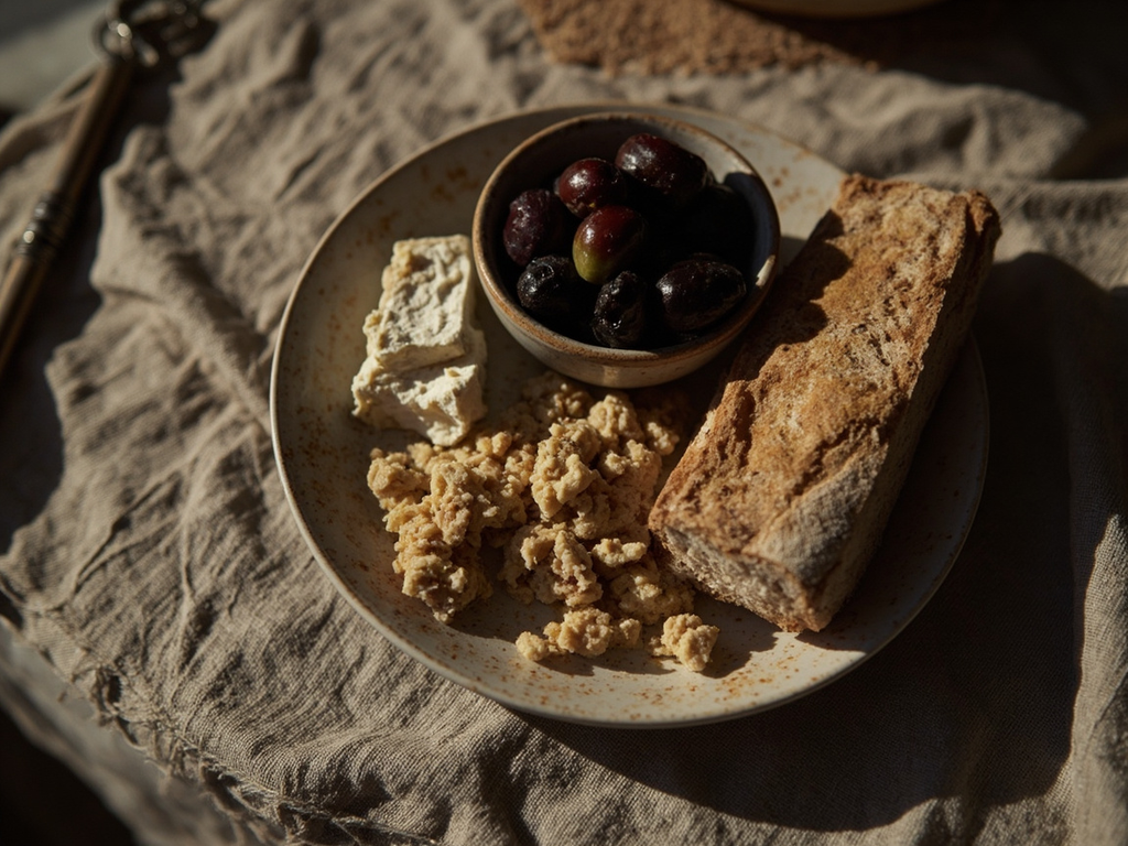 Figues sèches, fromage et olives du mendiant aveugle