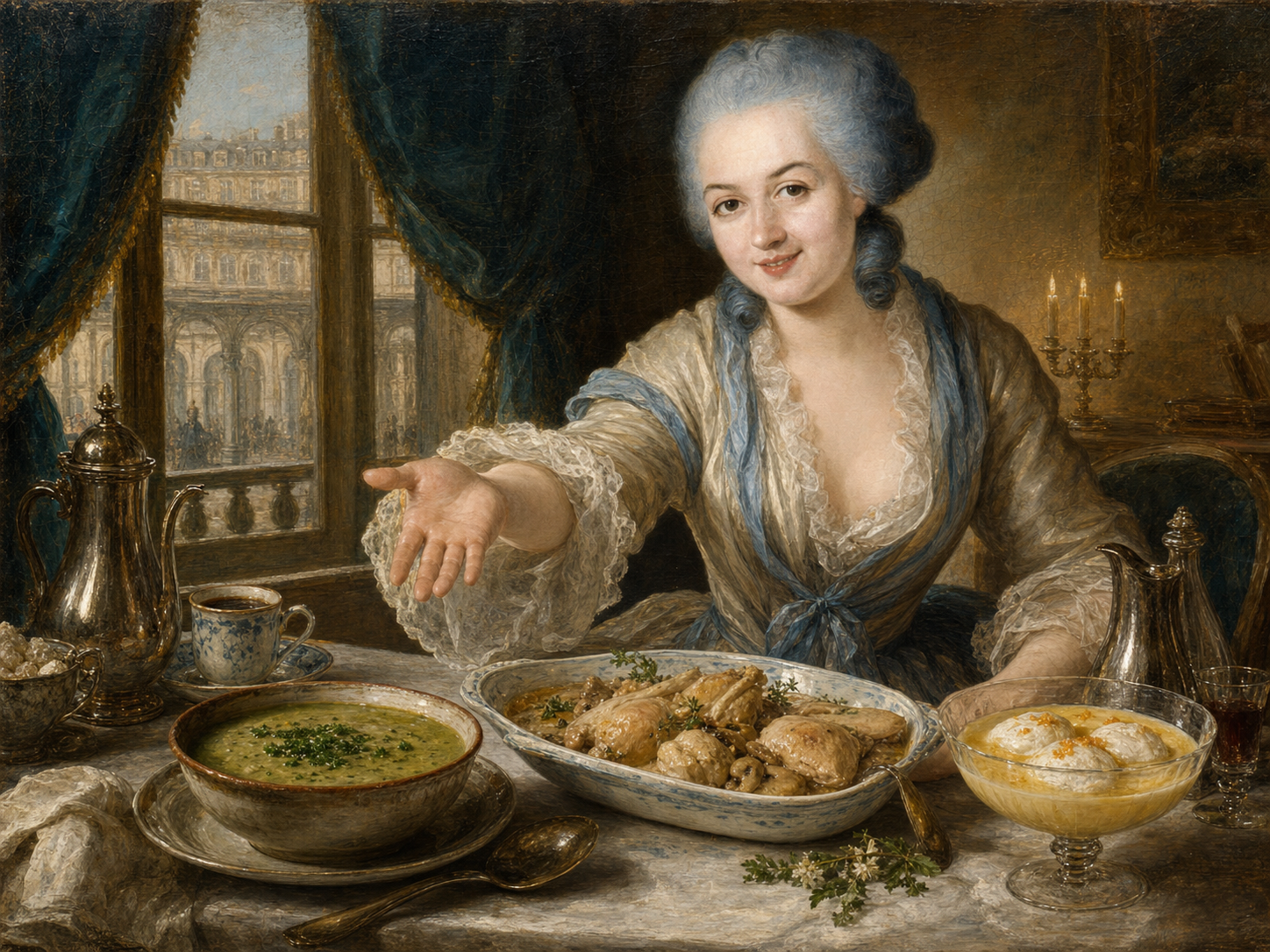 Olympe de Gouges at the table
