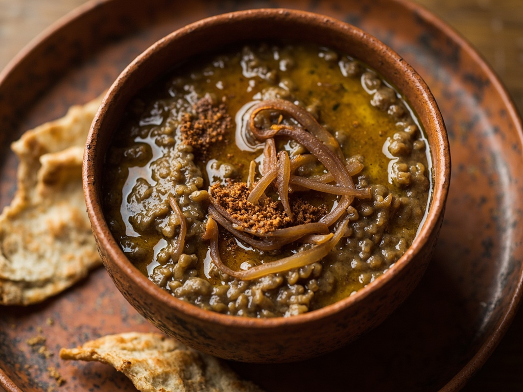 Purée de lentilles à l'oignon et au cumin