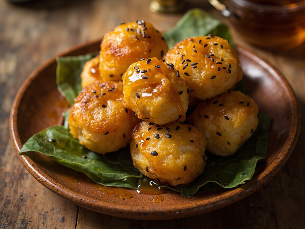 Globi with honey and poppy seeds