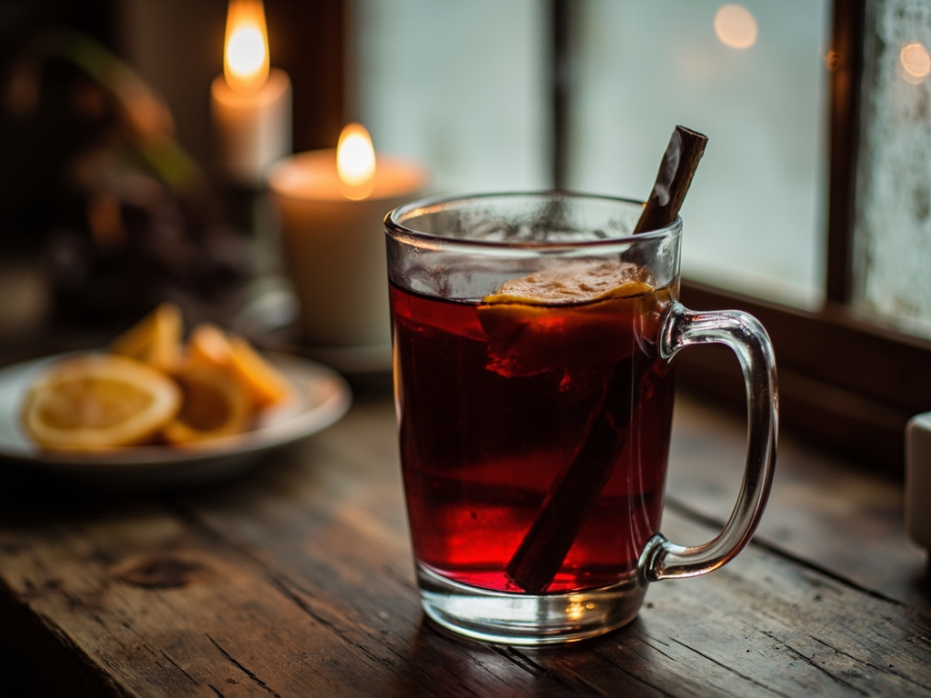 Mulled wine with cinnamon