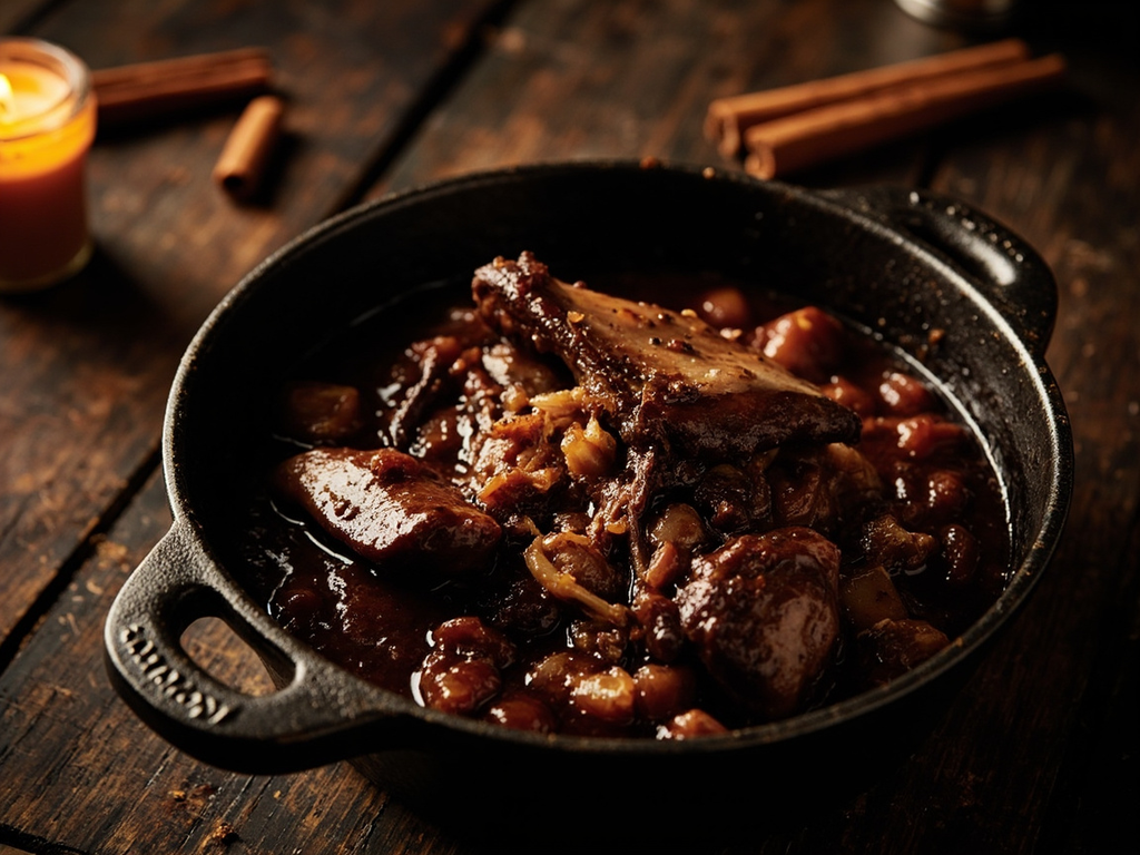 Civet de lièvre de la forêt de Gastine au verjus et aux épices