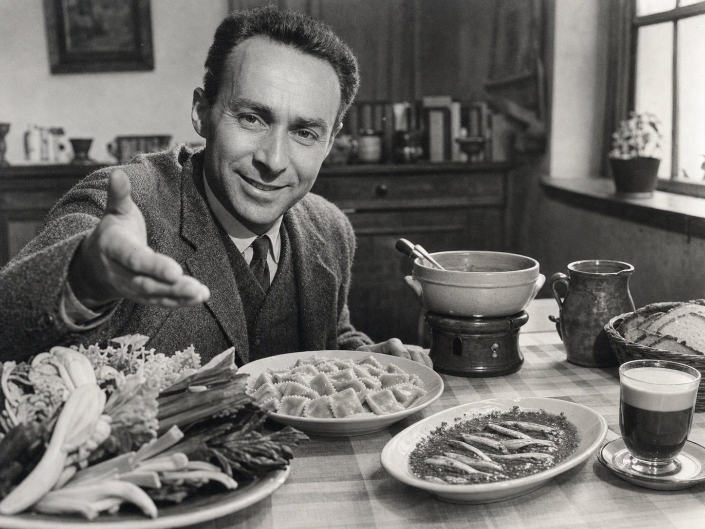 Primo Levi at the table