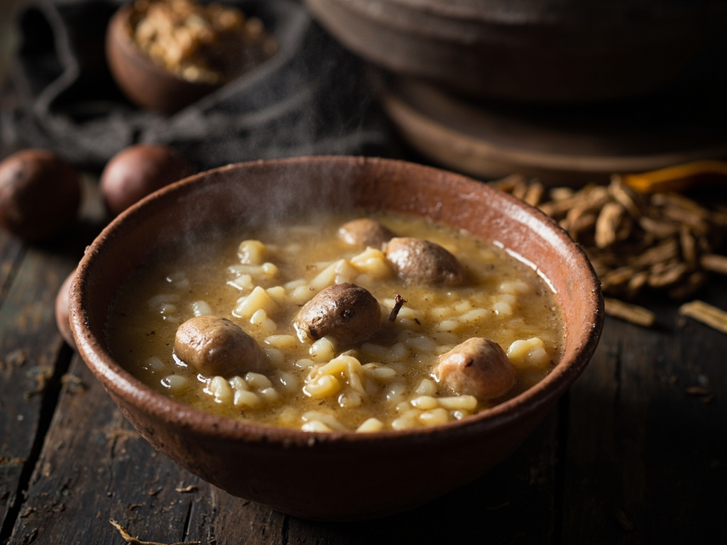 Minestra di riso e castagne (soupe de riz et de châtaignes)