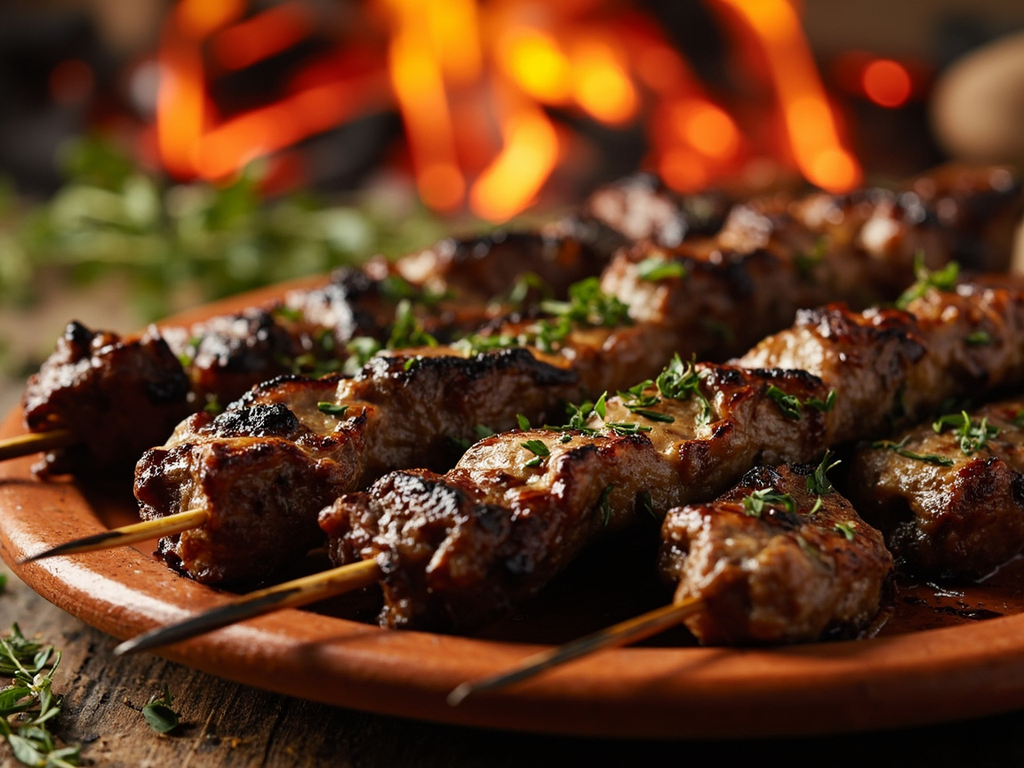 La part des hommes — brochettes de viande rôtie (splanchna)