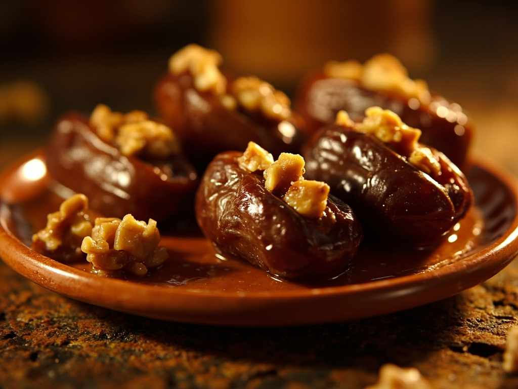 Dattes farcies aux noix et au miel pour les veilles d'observation