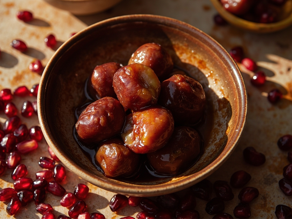 Figs and Dates Candied in Honey and Pomegranate