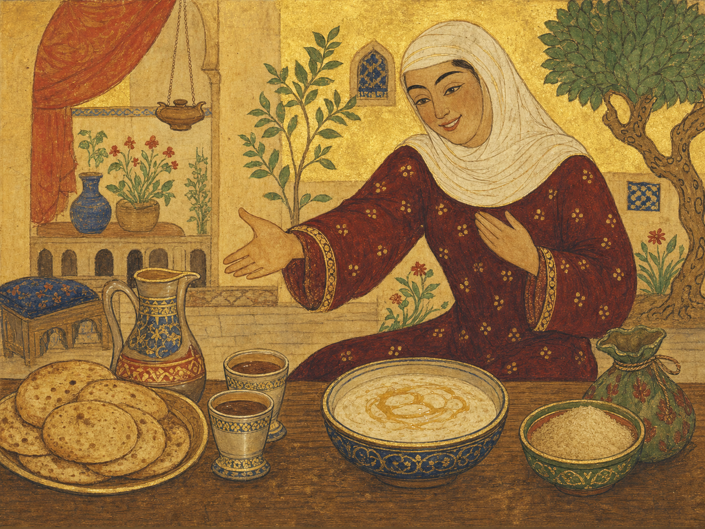 Rābiʿa al-ʿAdawiyya at the table
