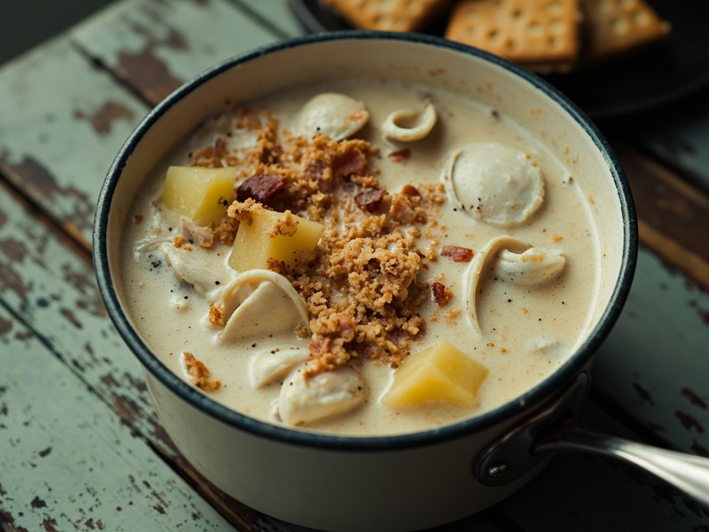 New England clam chowder (chaudrée de palourdes)