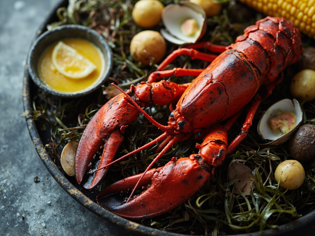 Maine lobster bake (homard à la vapeur d'algues)