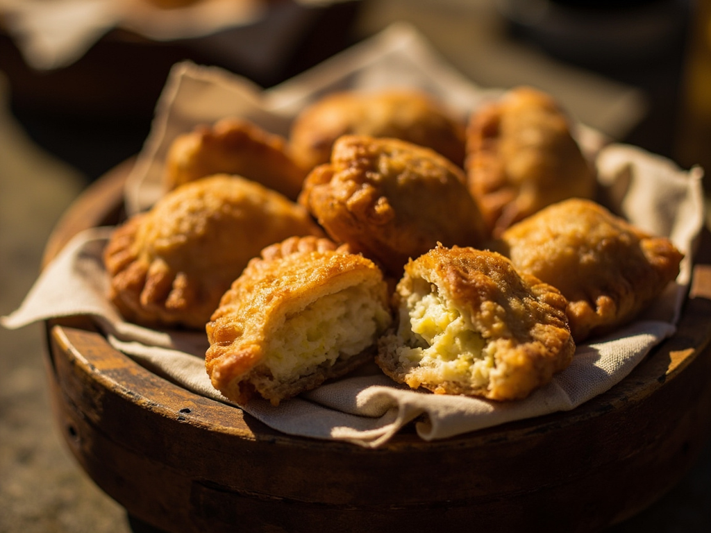 Rissoles aux œufs et fromage, l'en-cas frit du goupil en ville