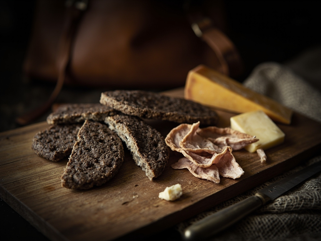 Galette bis bicuite et lard salé du chevalier
