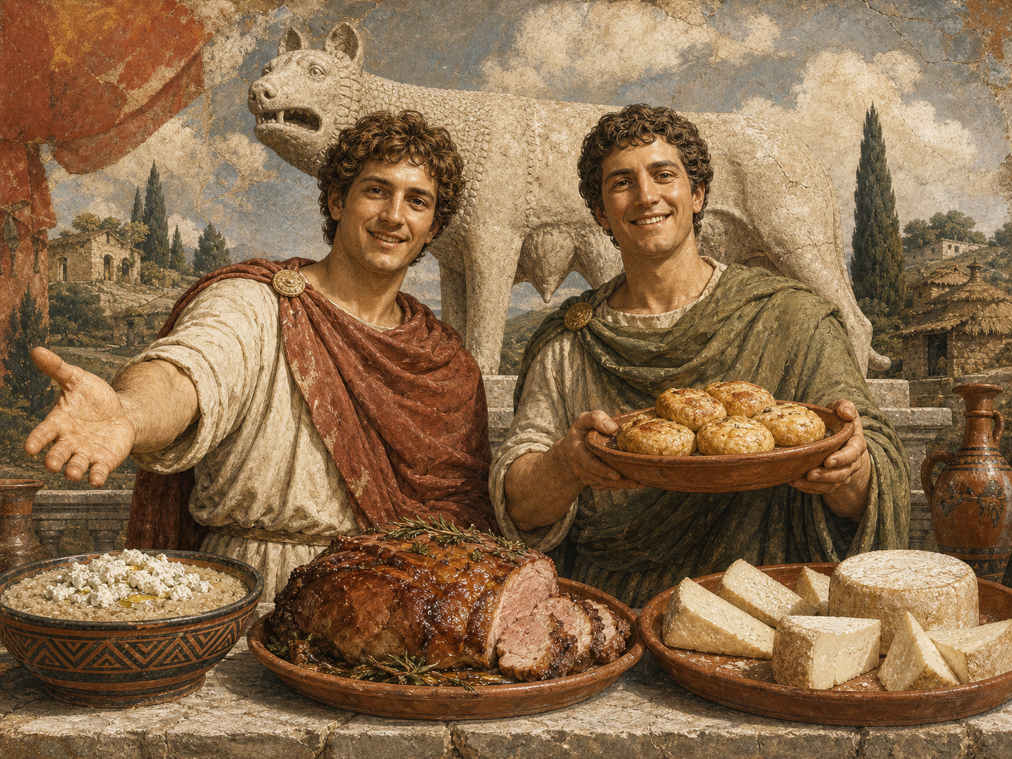 Romulus et Rémus à table