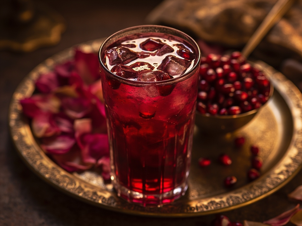 Sharbat-e anâr (sirop de grenade à l'eau de rose)