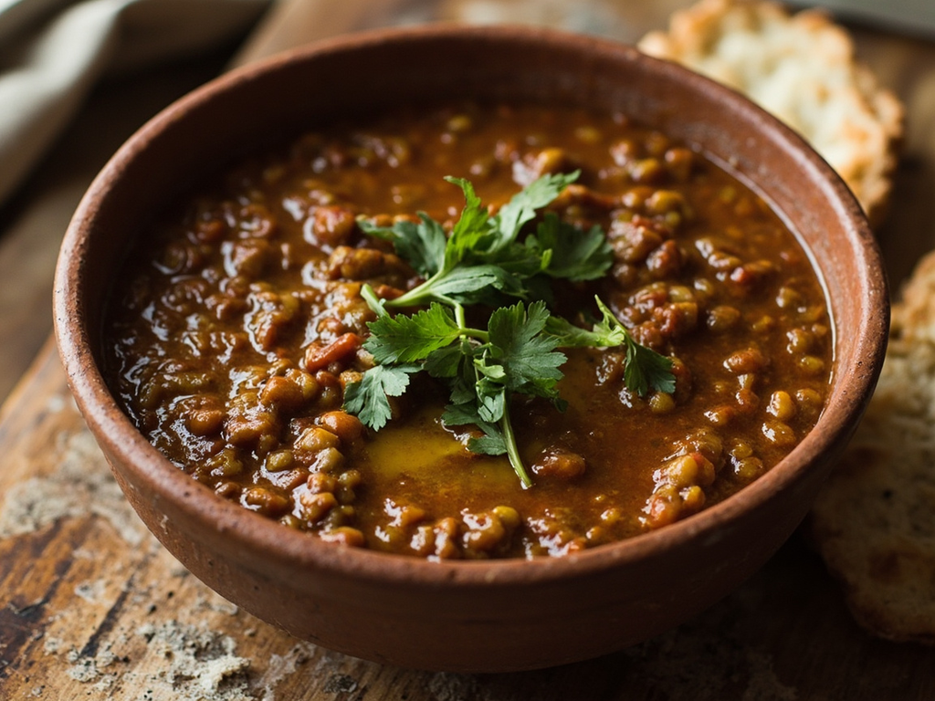 Nazid adashim — red lentil pottage