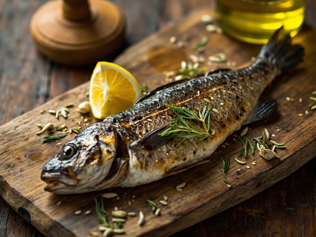 Poisson de Lesbos grillé aux herbes