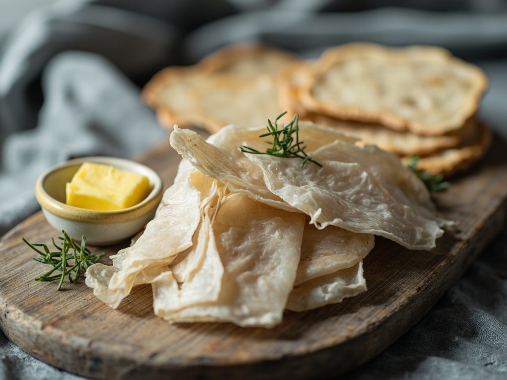 Harðfiskr — traveler's dried fish, butter and barley bread