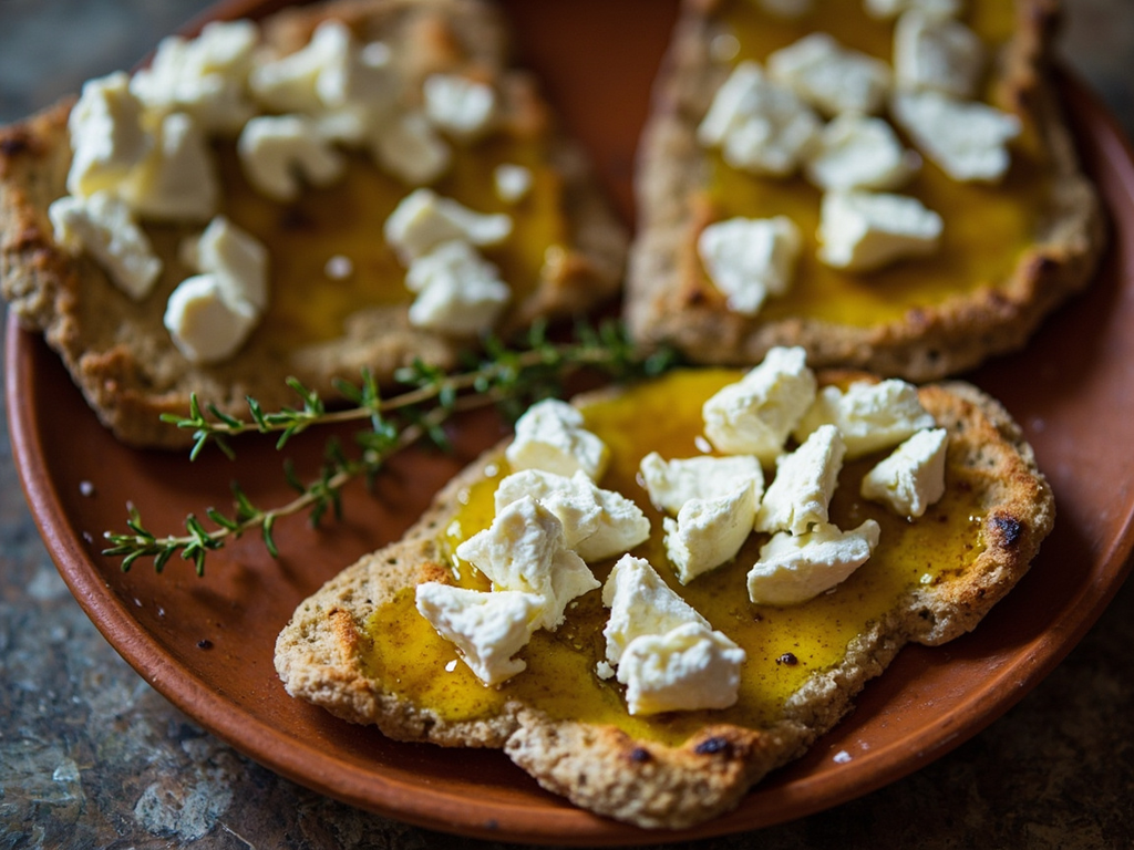 Maza d'orge à l'huile et au fromage
