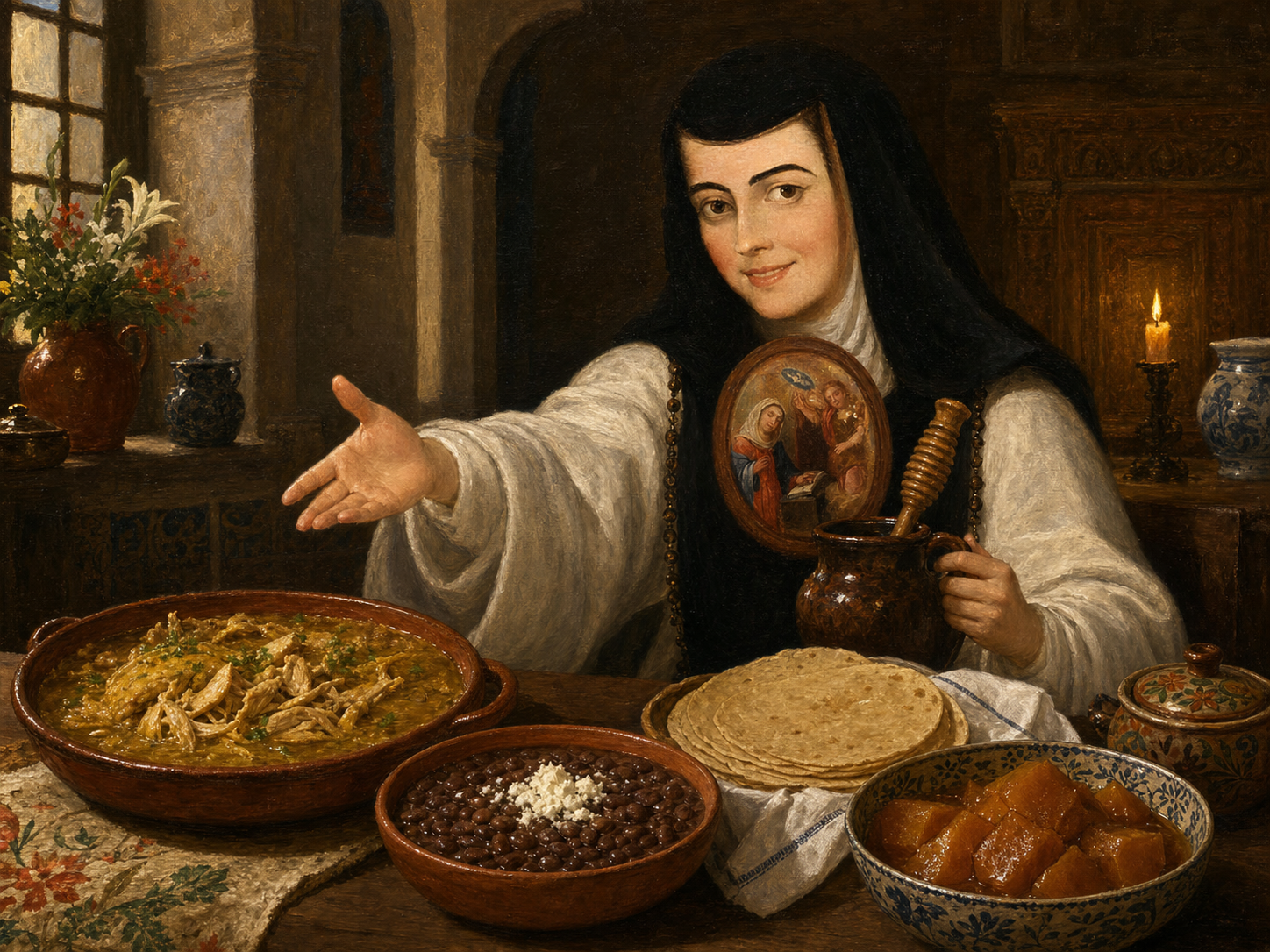 Sor Juana Inés de la Cruz à table