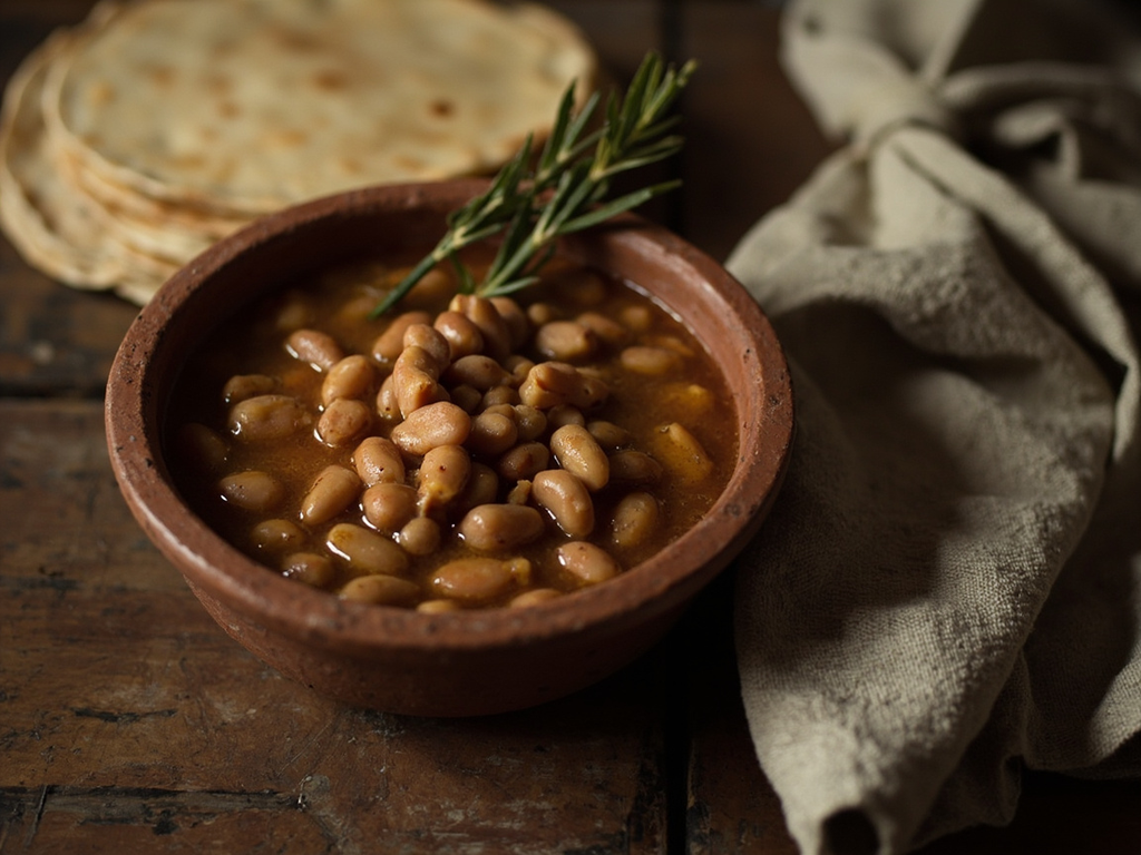 Frijoles de la olla con tortillas