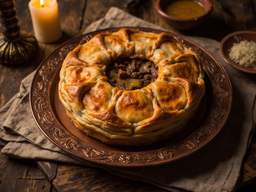 Zur bälesh (grand pâté fermé au mouton)