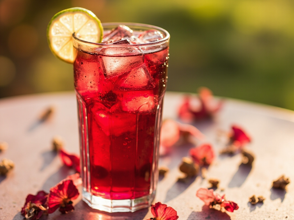 Boisson rouge à l'hibiscus (Hibiscus 'red drink')