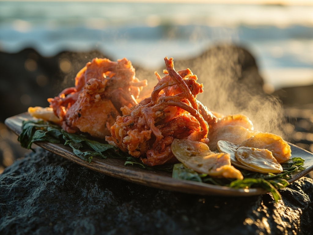 Kōura tunu me te pāua (langouste grillée et ormeau de Kāpiti)