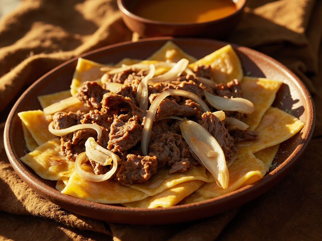 Beshbarmak — viande bouillie sur pâte