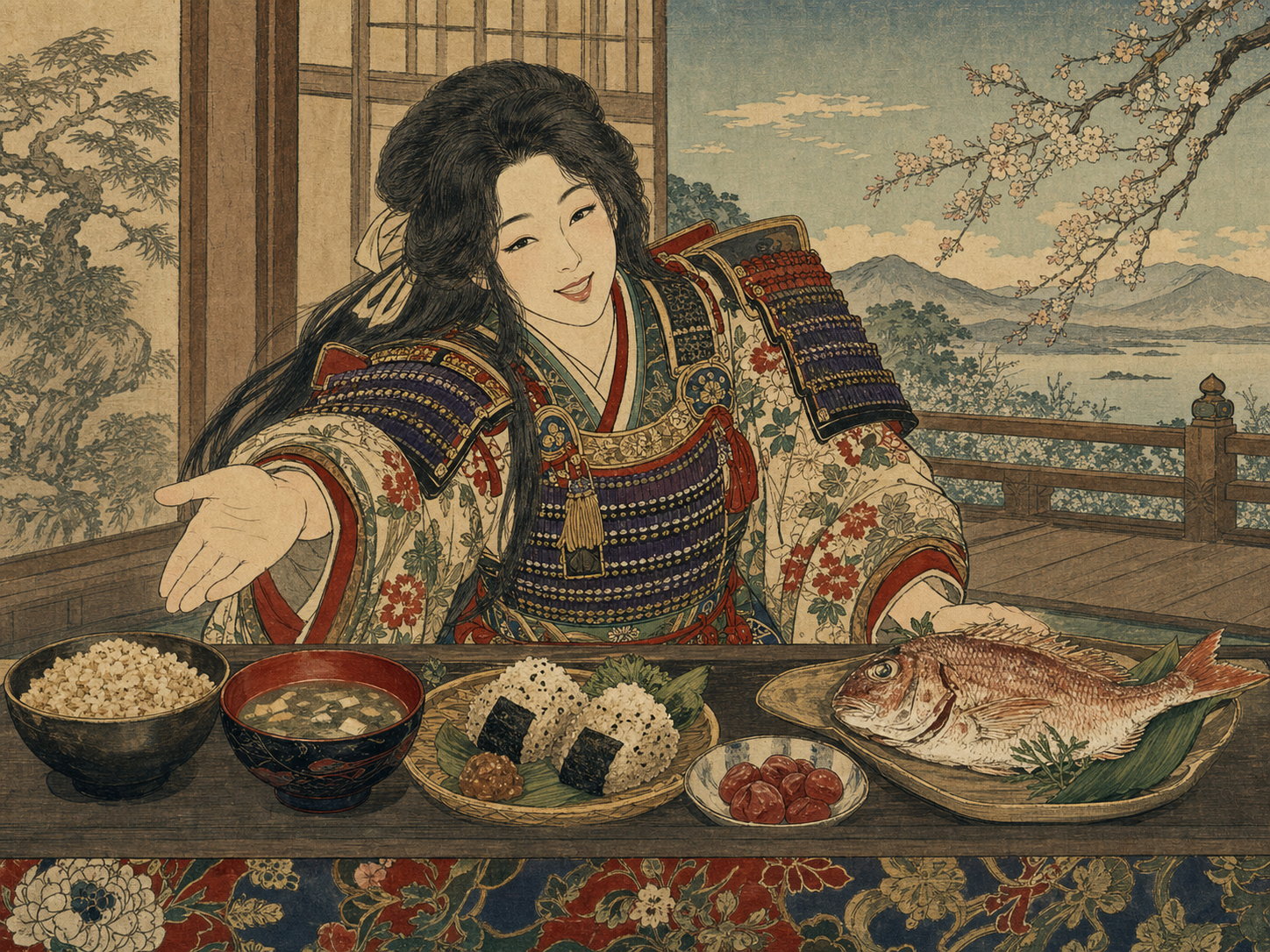 Tomoe Gozen à table