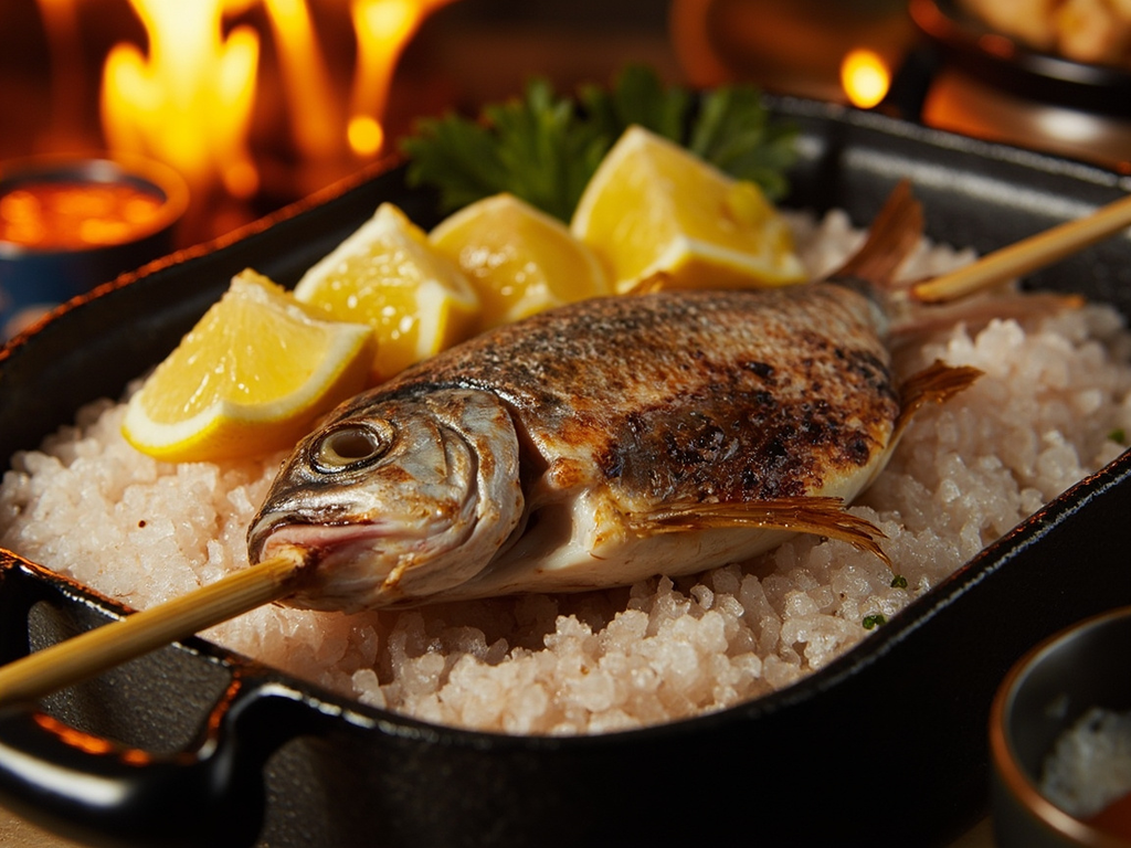 Tai no shioyaki — salt-grilled sea bream