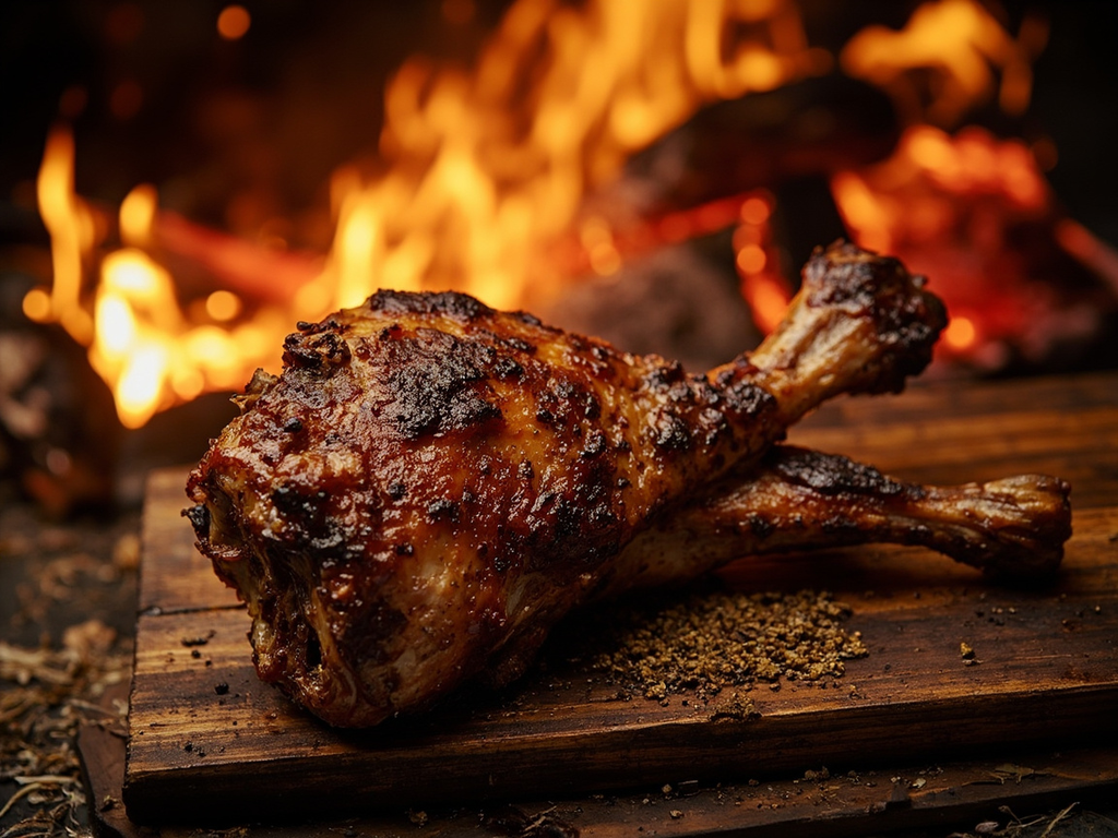 Roasted Wild Boar Leg with Honey and Cumin