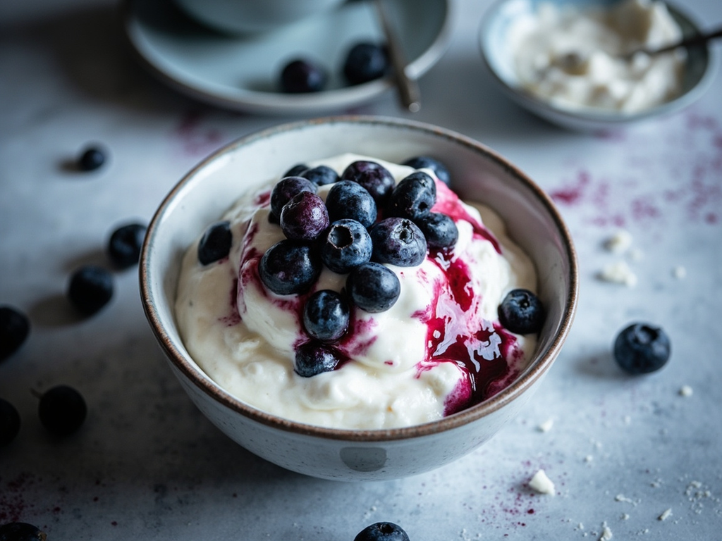Skyr með bláberjum (skyr aux myrtilles)