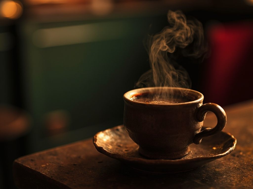 Le café noir de l'atelier