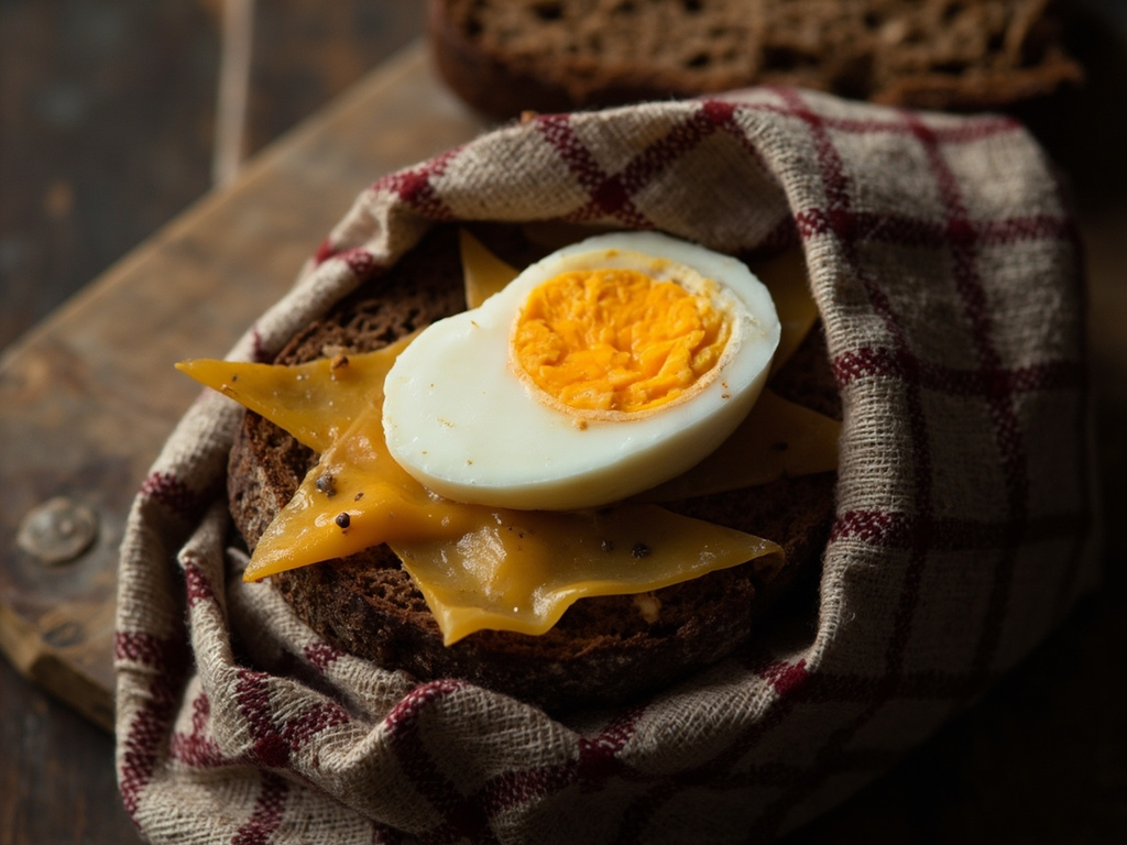 The Walker's Snack: Bread, Cheese, and Hard-Boiled Egg