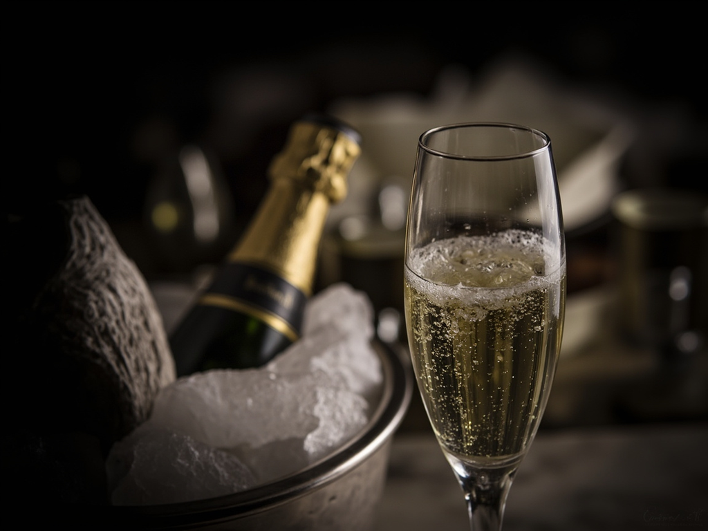 Coupe de champagne Pol Roger, glacée