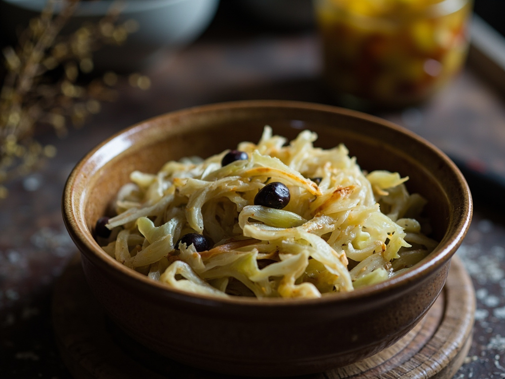 Sauerkraut — Braised Lacto-Fermented Cabbage
